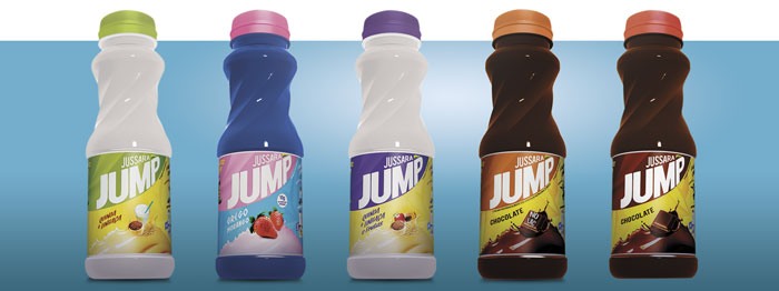 Jussara Jump: frascos produzidos pela Plastipak e rótulos pela Camargo.