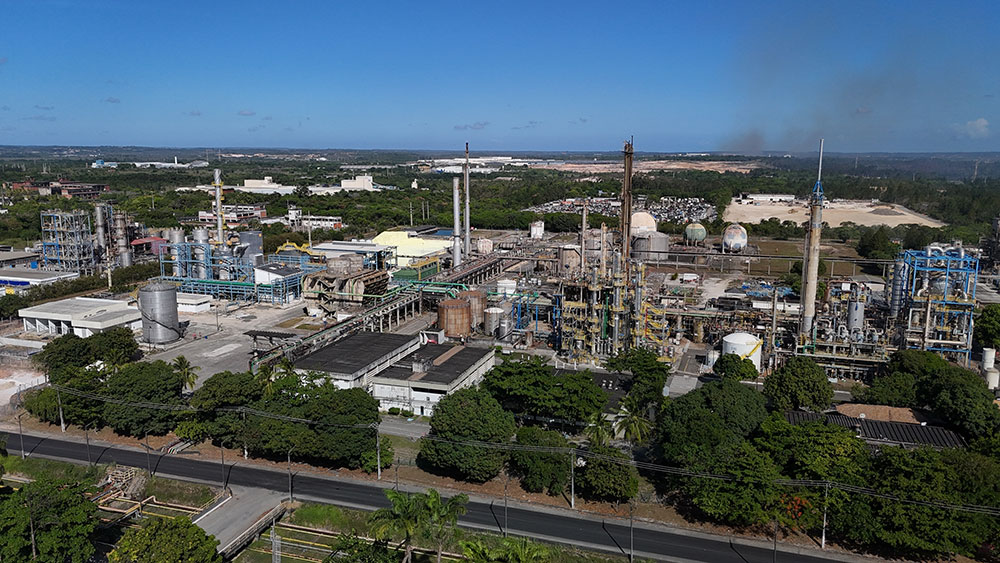 Braskem: dependência de nafta importada no Brasil e diversificação geográfica buscada no continente americano.